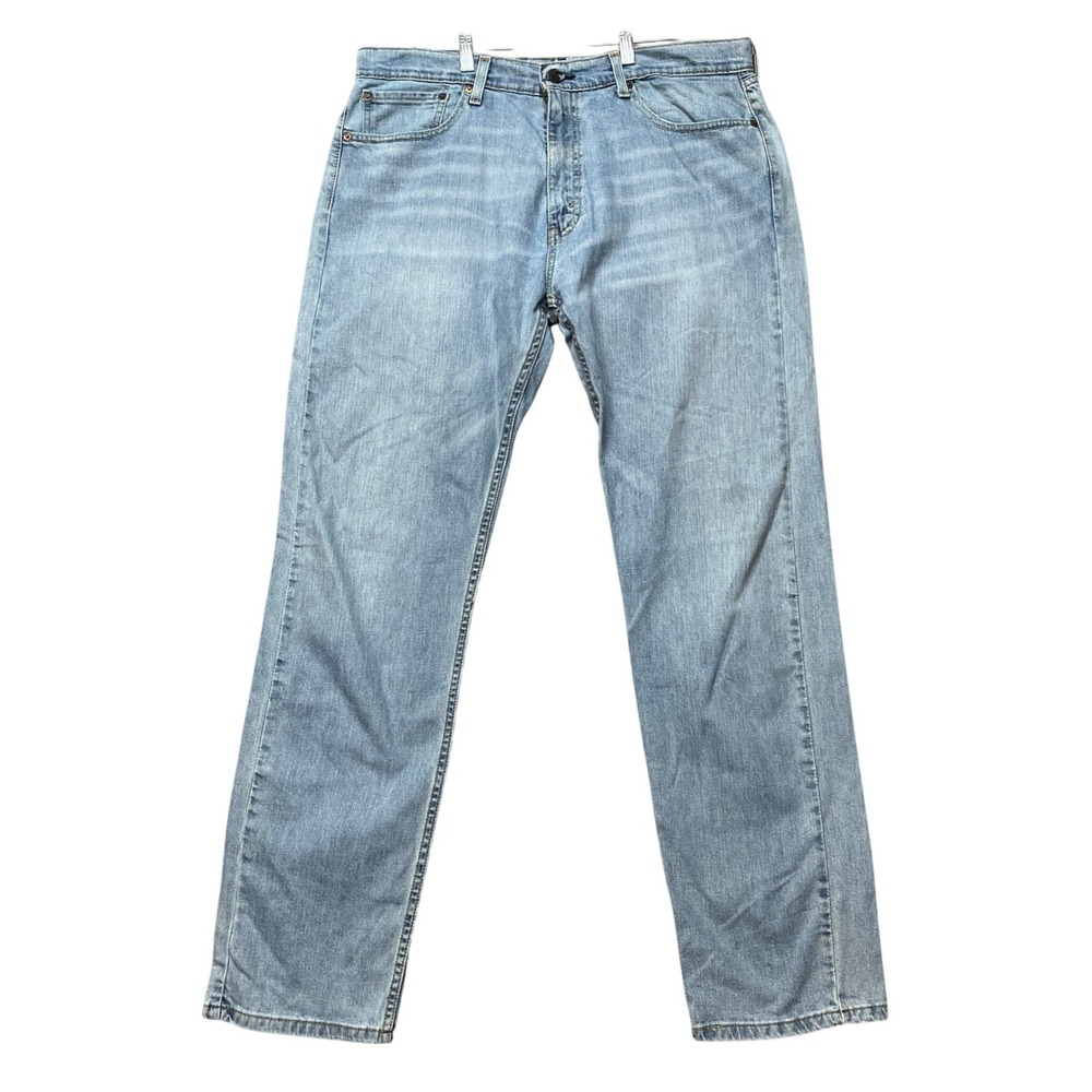 Levi's 505 Regular Fit Jeans Mens 36x34 Light Wash Straight Leg 5-Pocket Denim